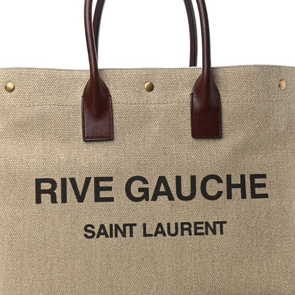 Saint Laurent Linen Calfskin Rive Gauche Tote Natural 8 of 10