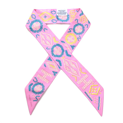 Hermes Silk Kelly En Perles Twilly Rose Bonbon Canard 1 of 4