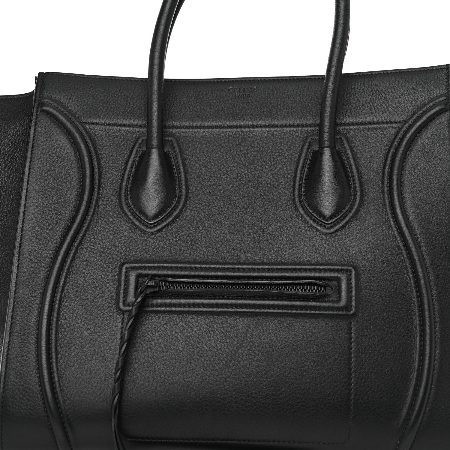 Celine Grained Calfskin Medium Phantom Luggage Black 8 of 11