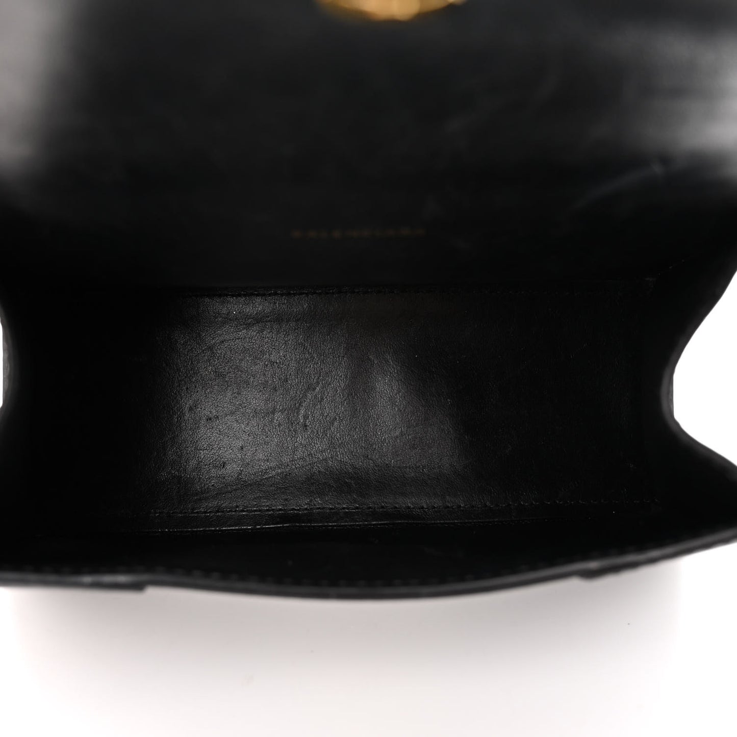 Shiny Box Calfskin Hourglass Top Handle Bag XS Black
