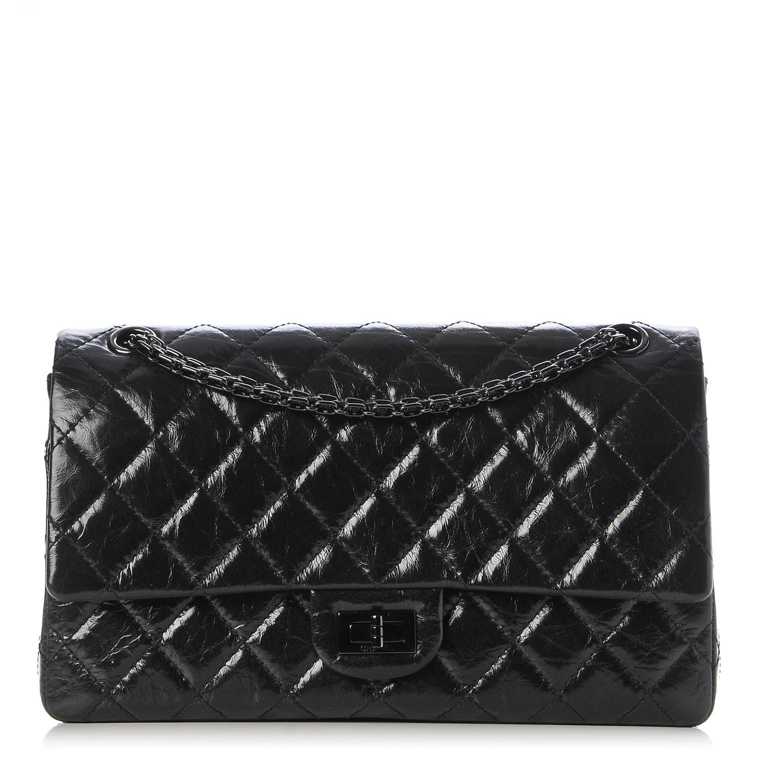 Chanel Glazed Calfskin Quilted 2.55 Reissue 226 Flap So Black 1 of 18