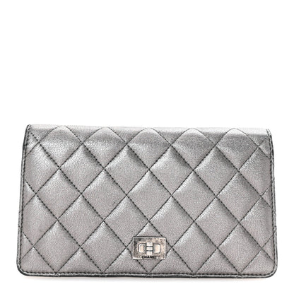 Chanel Metallic Aged Calfskin Quilted Reissue Yen Wallet Silver 1 of 8