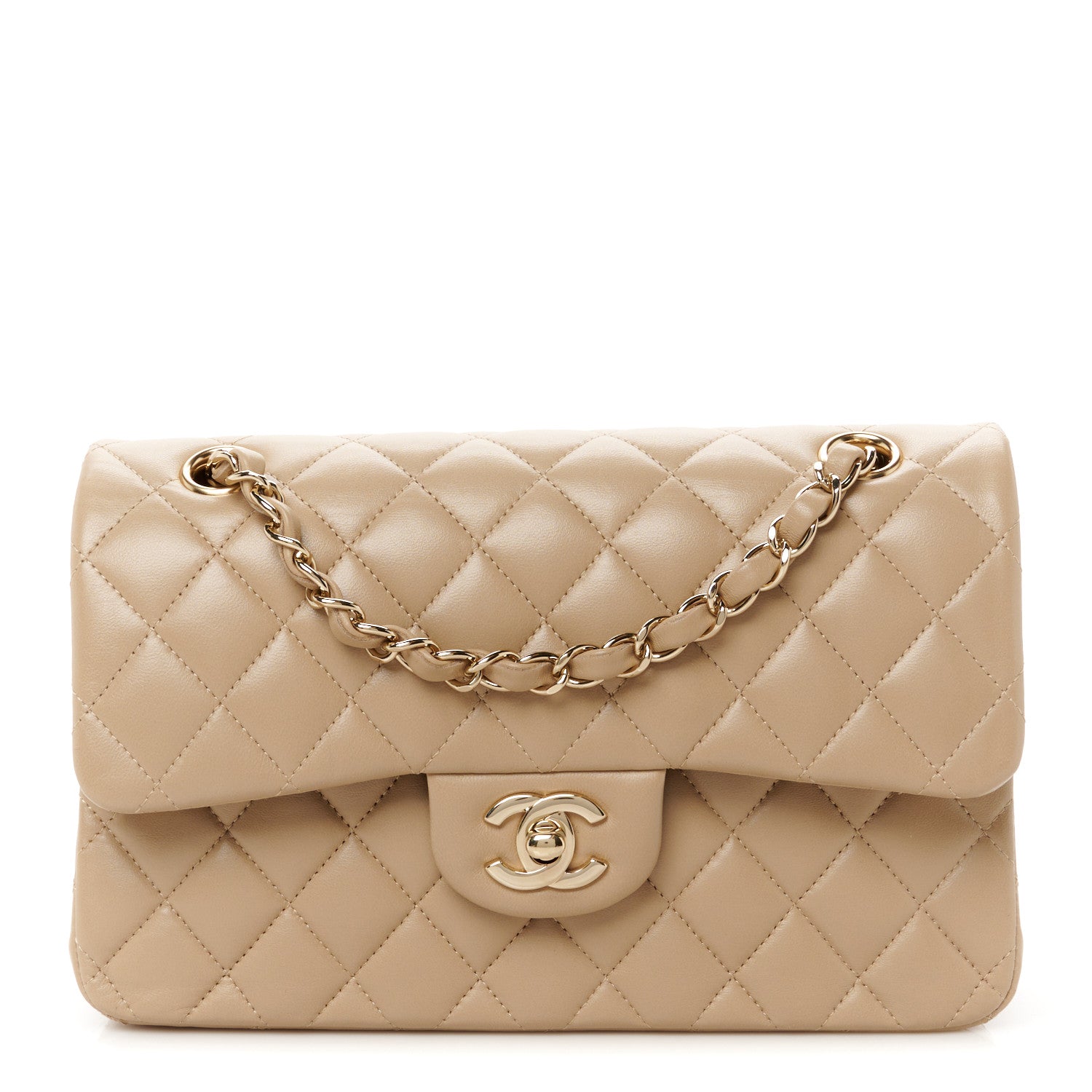 Chanel Lambskin Quilted Small Double Flap Beige 1 of 12