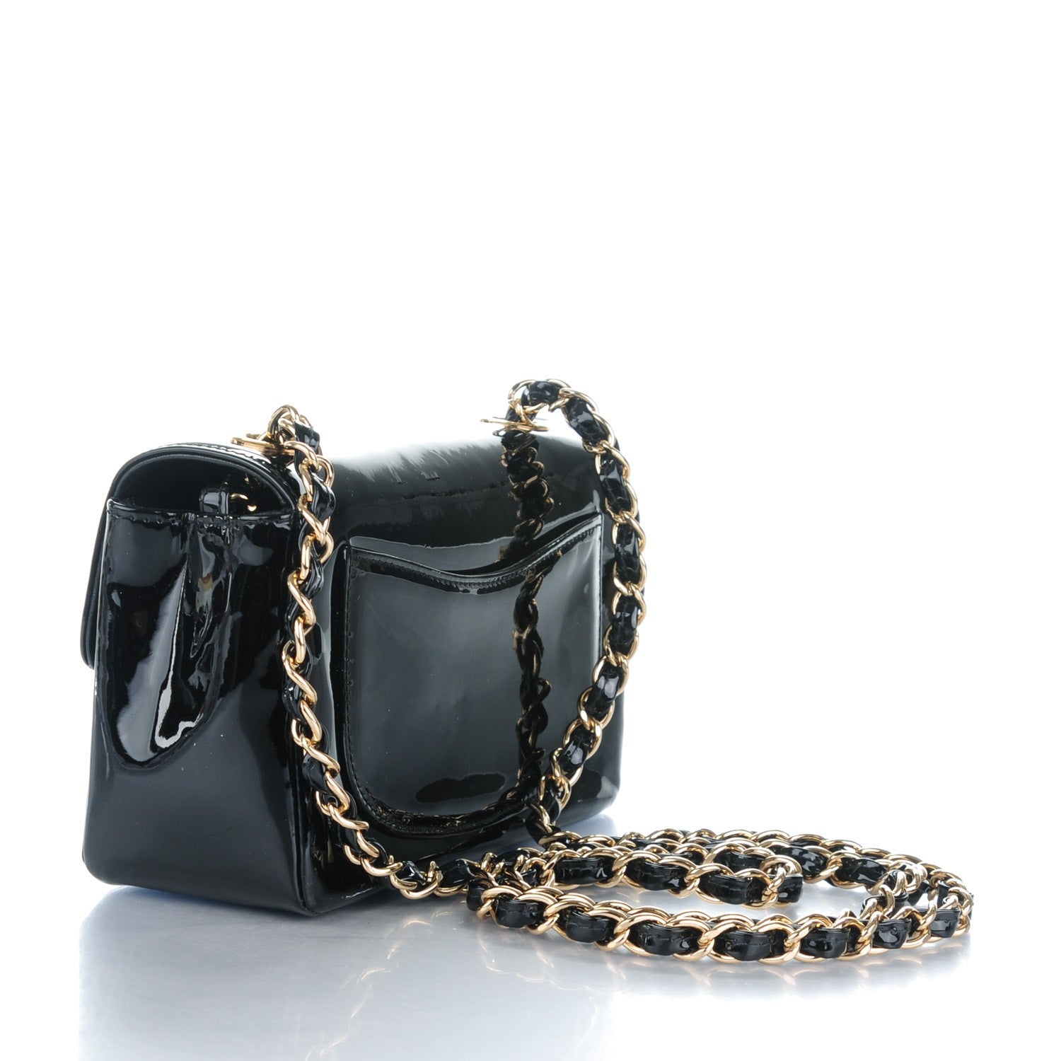 Chanel Patent Camellia Mini Flap Black 3 of 7