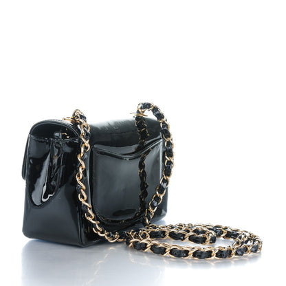 Chanel Patent Camellia Mini Flap Black 3 of 7