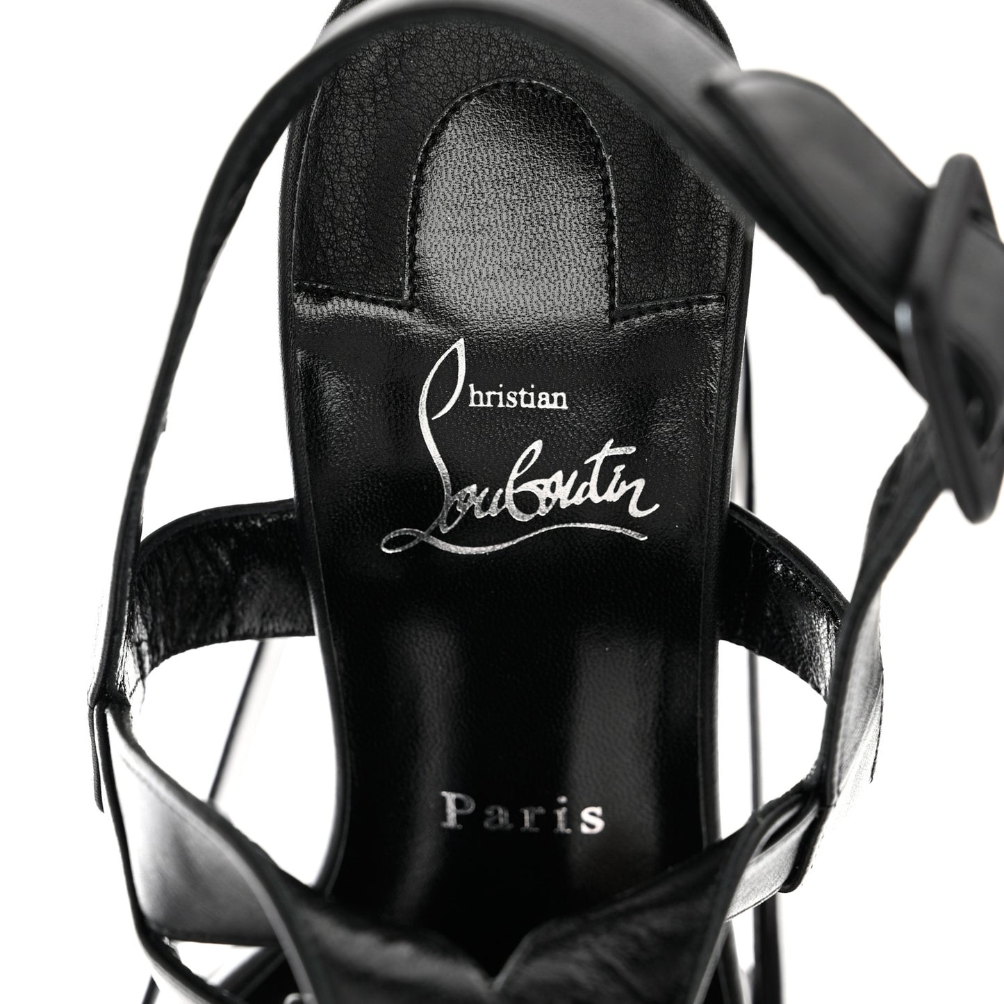 Calfskin Yazefatt Buckle Strap Platform Sandals 39.5 Black