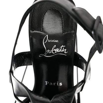 Christian Louboutin Calfskin Yazefatt Buckle Strap Platform Sandals 39.5 Black 6 of 8