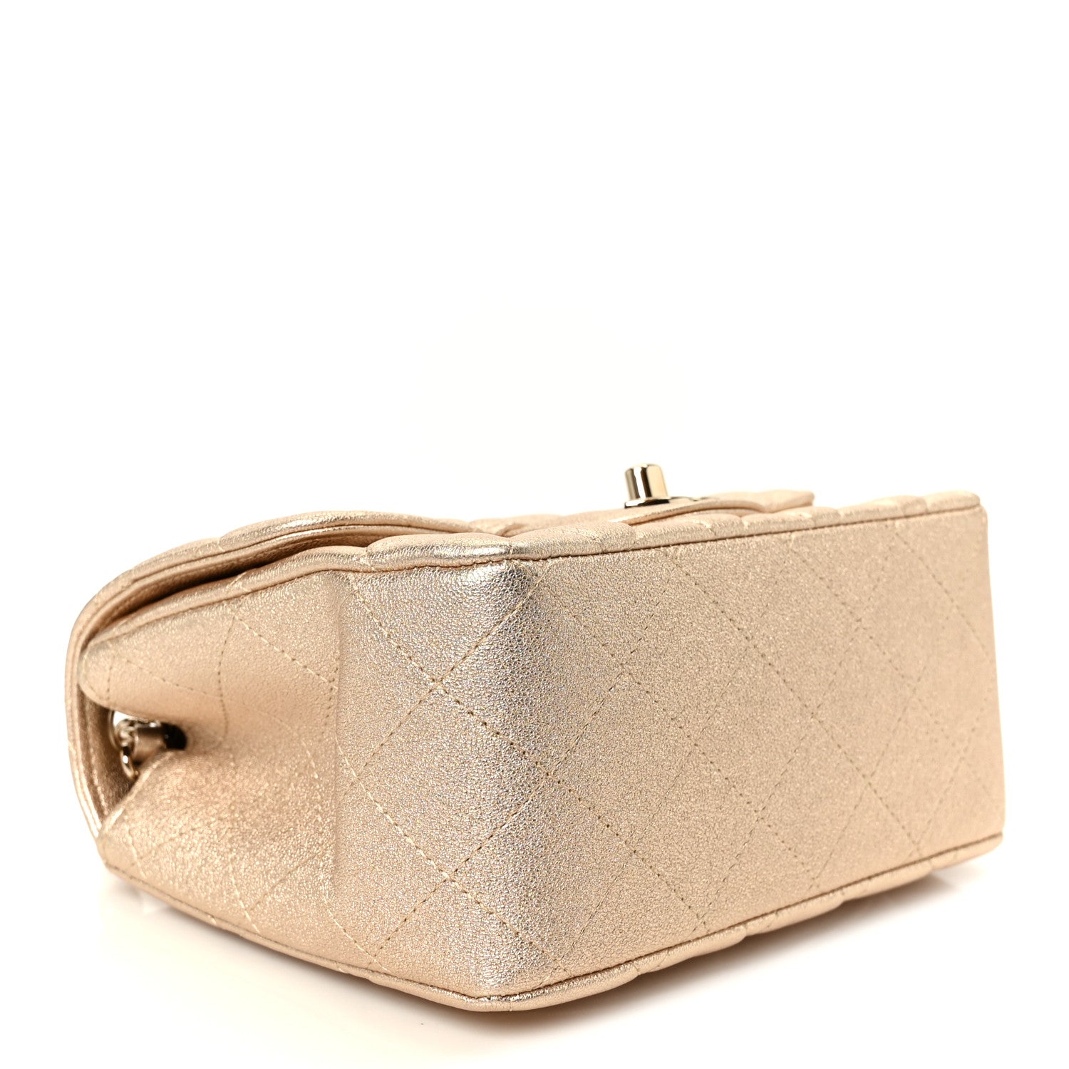 Chanel Metallic Lambskin Quilted Mini Square Flap Gold 4 of 12