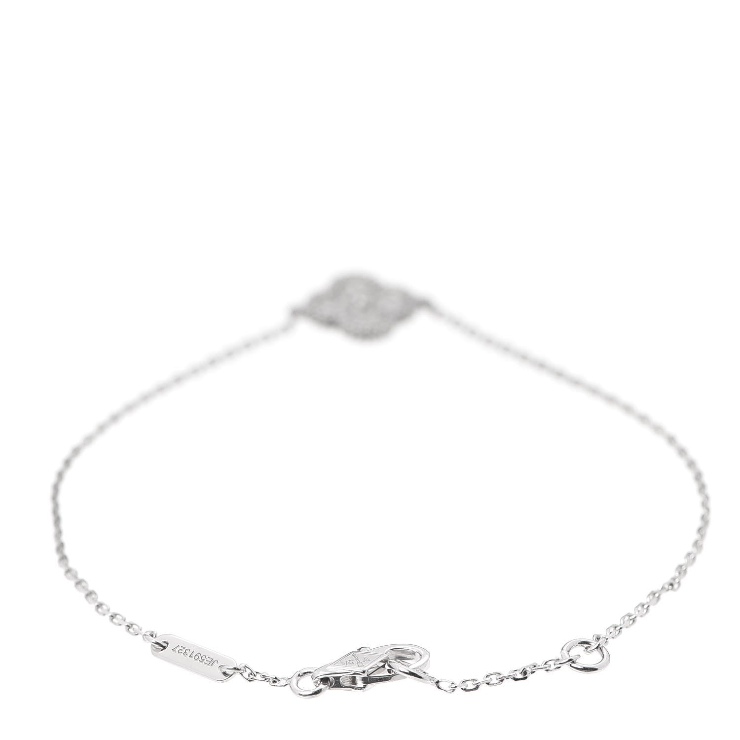 Van Cleef & Arpels 18K White Gold Diamond Sweet Alhambra Bracelet 3 of 6