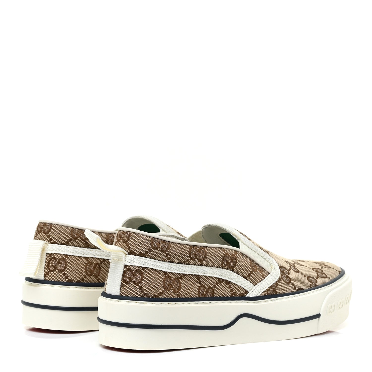 Gucci GG Monogram Womens 1977 Tennis Slip On 30mm Sneakers 36 Beige Ebony Mystic White 5 of 10