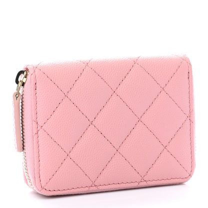 Chanel Caviar Quilted Compact Zipped Wallet Pink 3 of 9