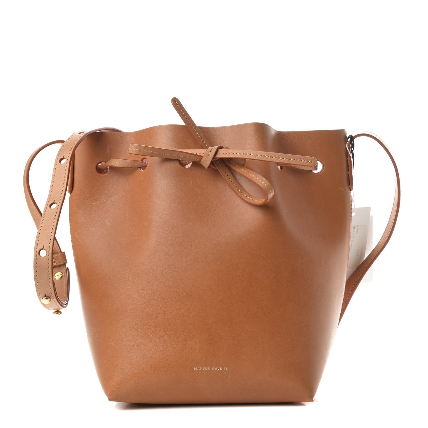 Calfskin Mini Bucket Bag Cammello Rosa
