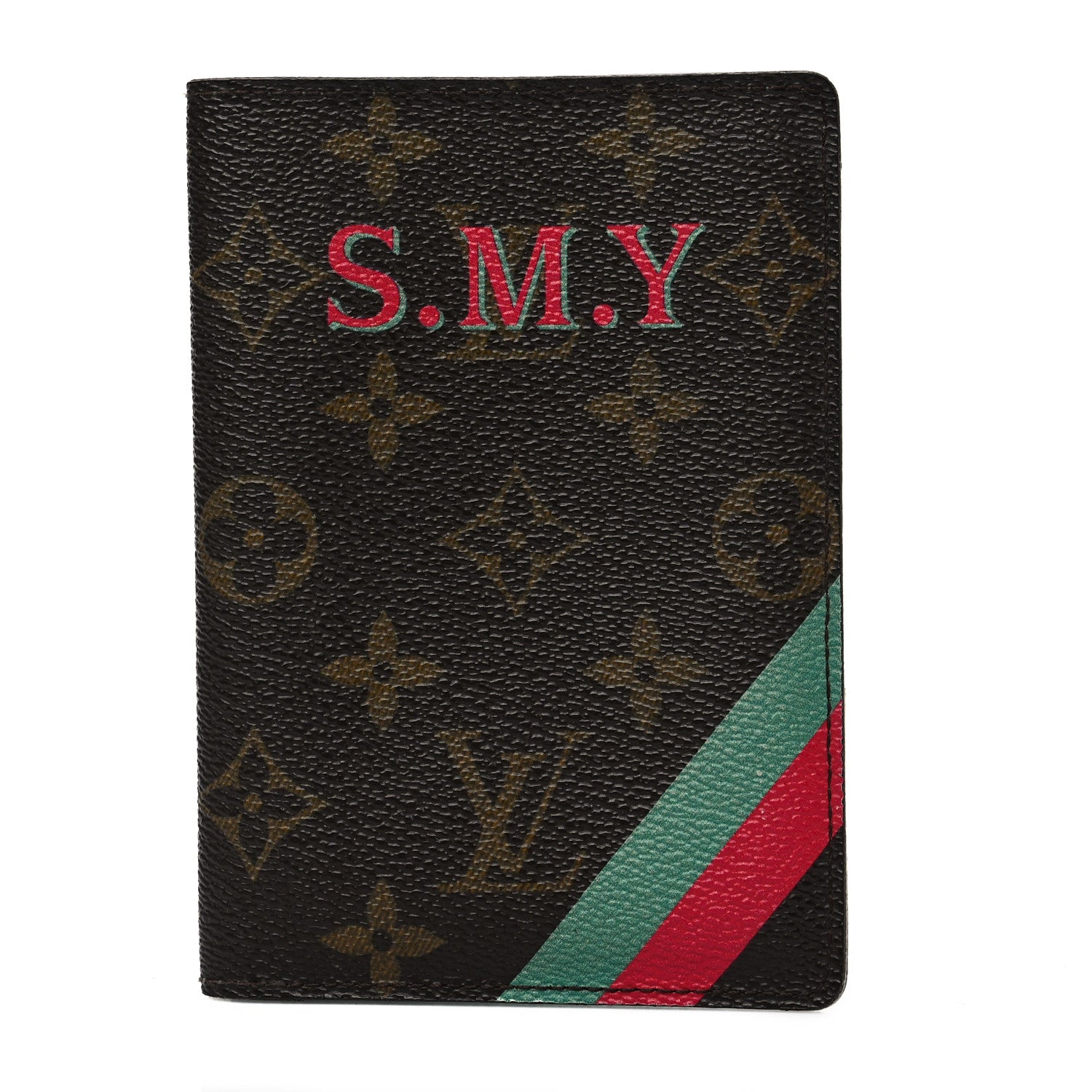 Louis Vuitton Monogram Passport Cover Pink Turquoise 1 of 7