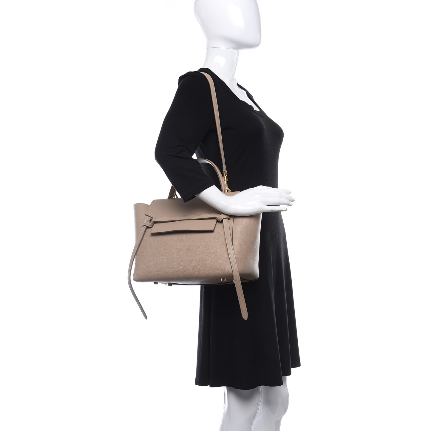 Grained Calfskin Mini Belt Bag Light Taupe