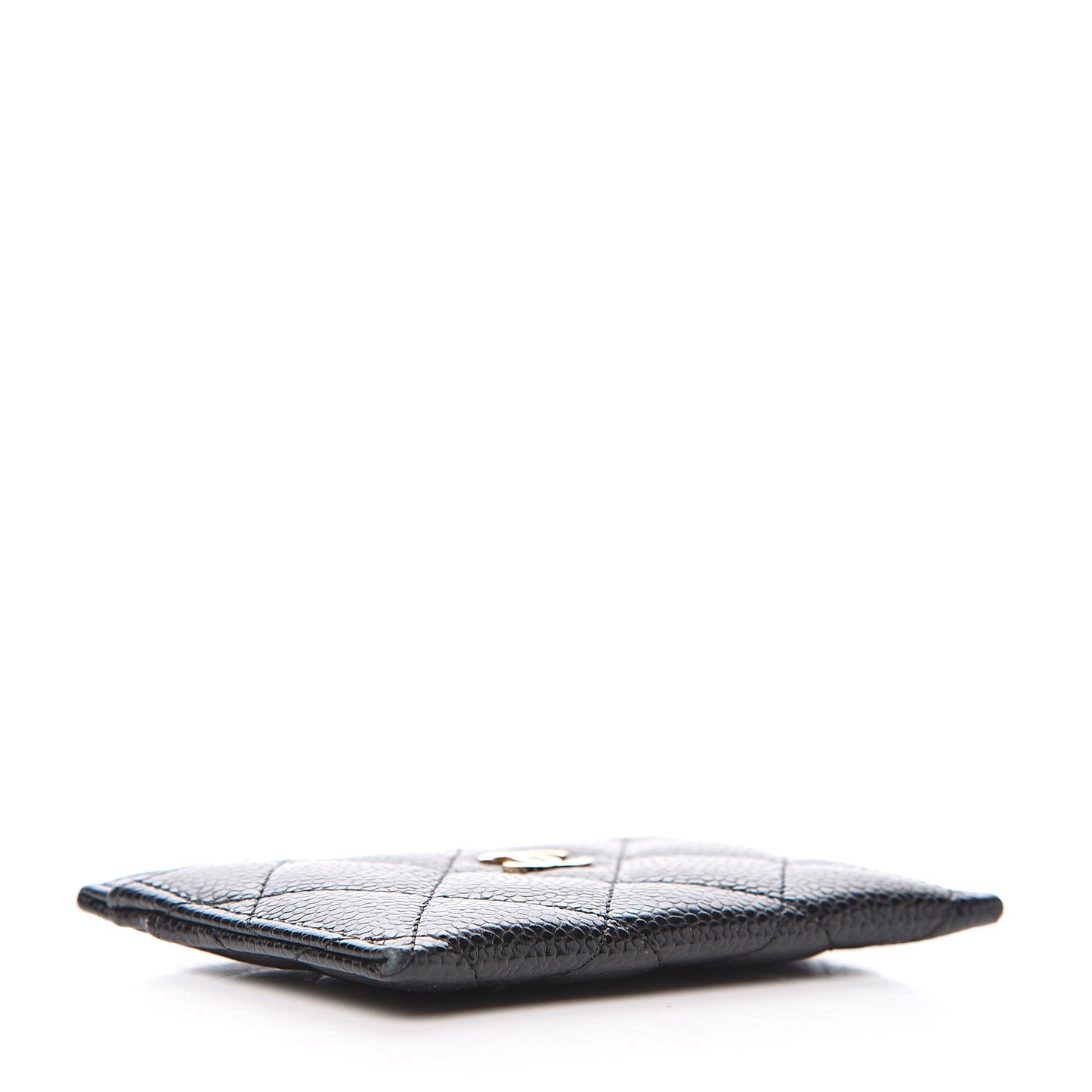 Caviar Quilted Card Holder Black