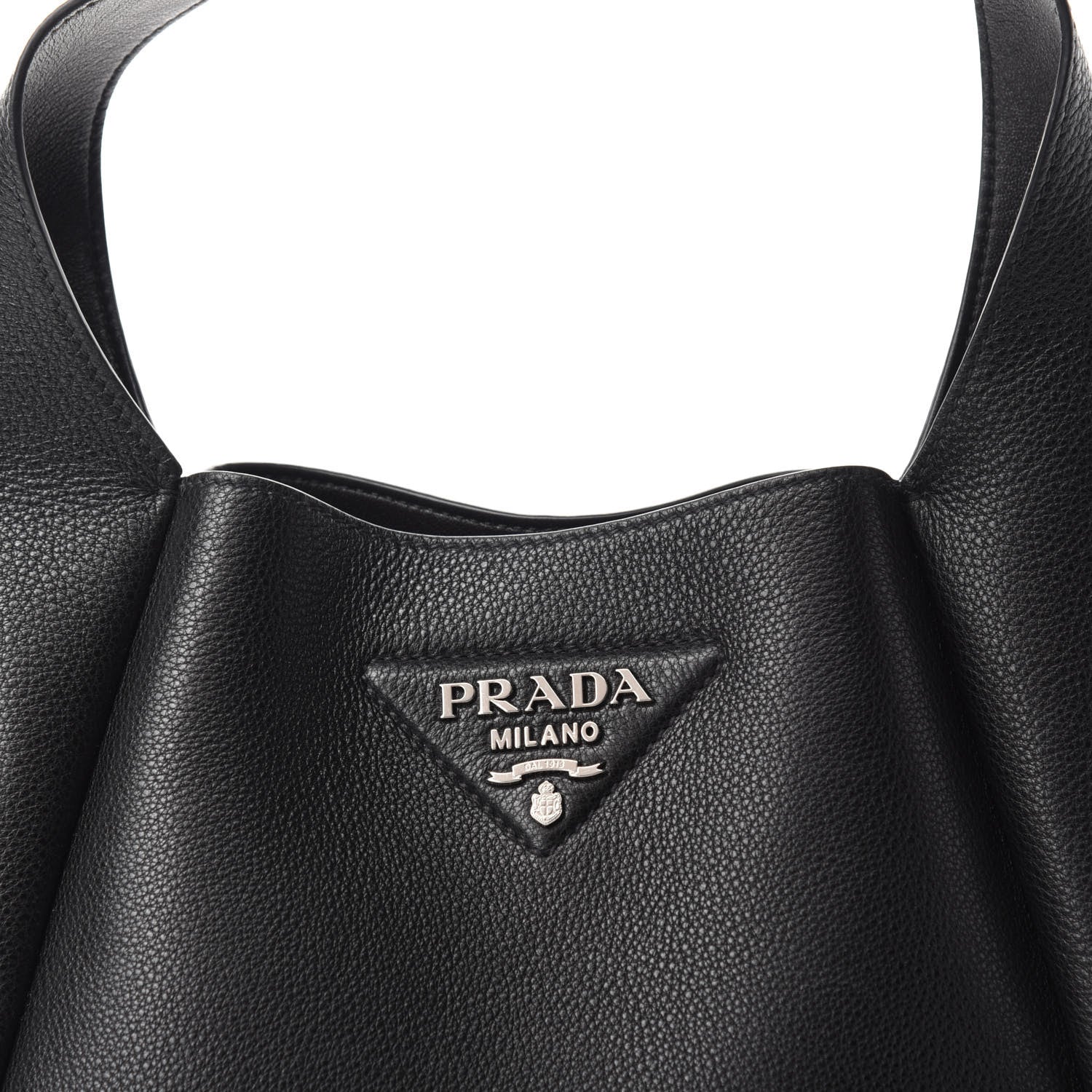 Prada Vitello Daino Dynamique Hobo Black 10 of 10