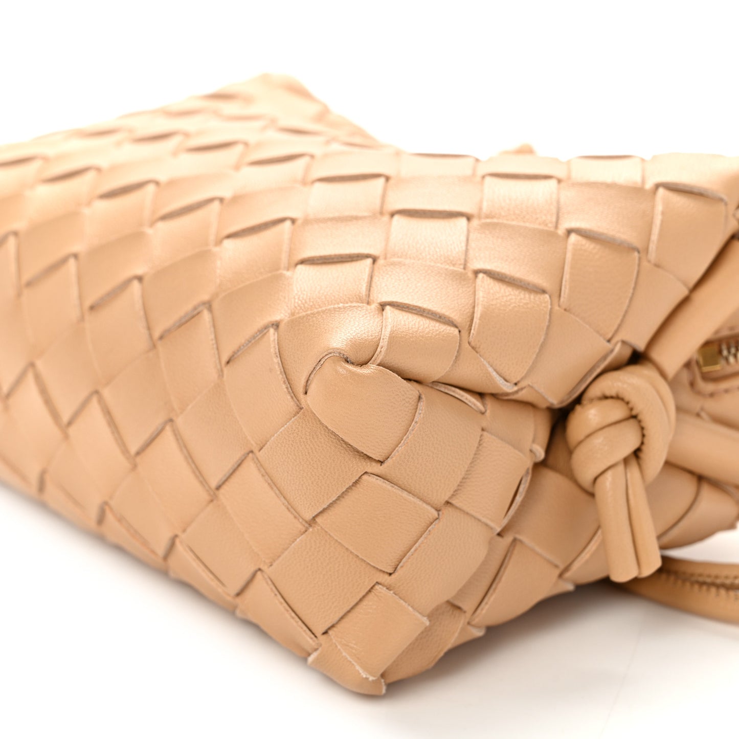 Nappa Intrecciato Mini Loop Camera Bag Almond