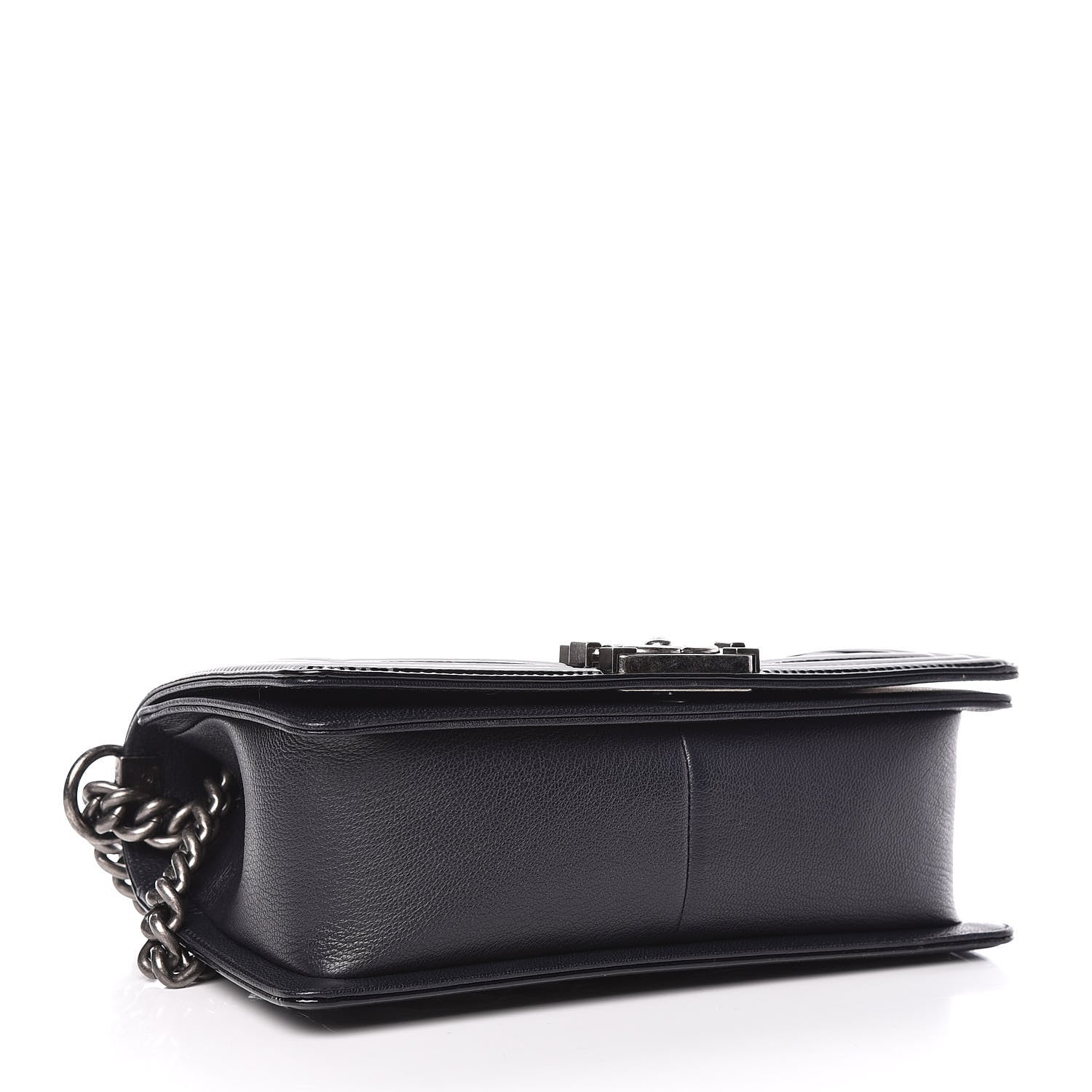 Chanel Goatskin Quilted Patent Medium Duo Boy Flap Black 4 of 9