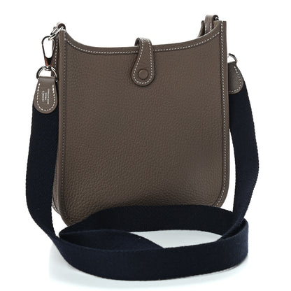 Hermes Taurillon Clemence Amazone Evelyne TPM Etoupe Bleu Indigo 2 of 8