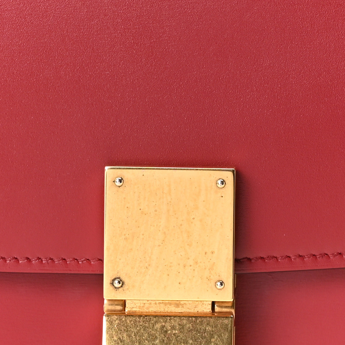 Box Calfskin Medium Classic Box Flap Bag Red