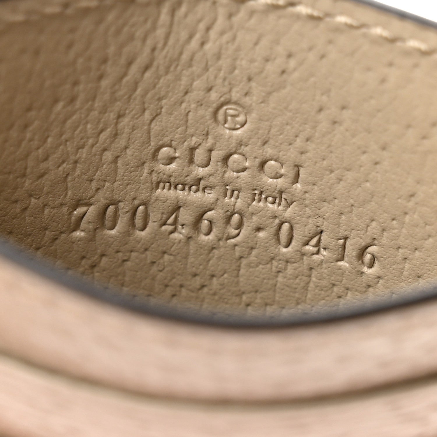Gucci Textured Dollar Calfskin Horsebit 1955 Card Holder Beige 6 of 6