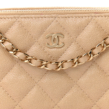 Chanel Iridescent Caviar Quilted Small Clutch With Chain Beige 11 of 16