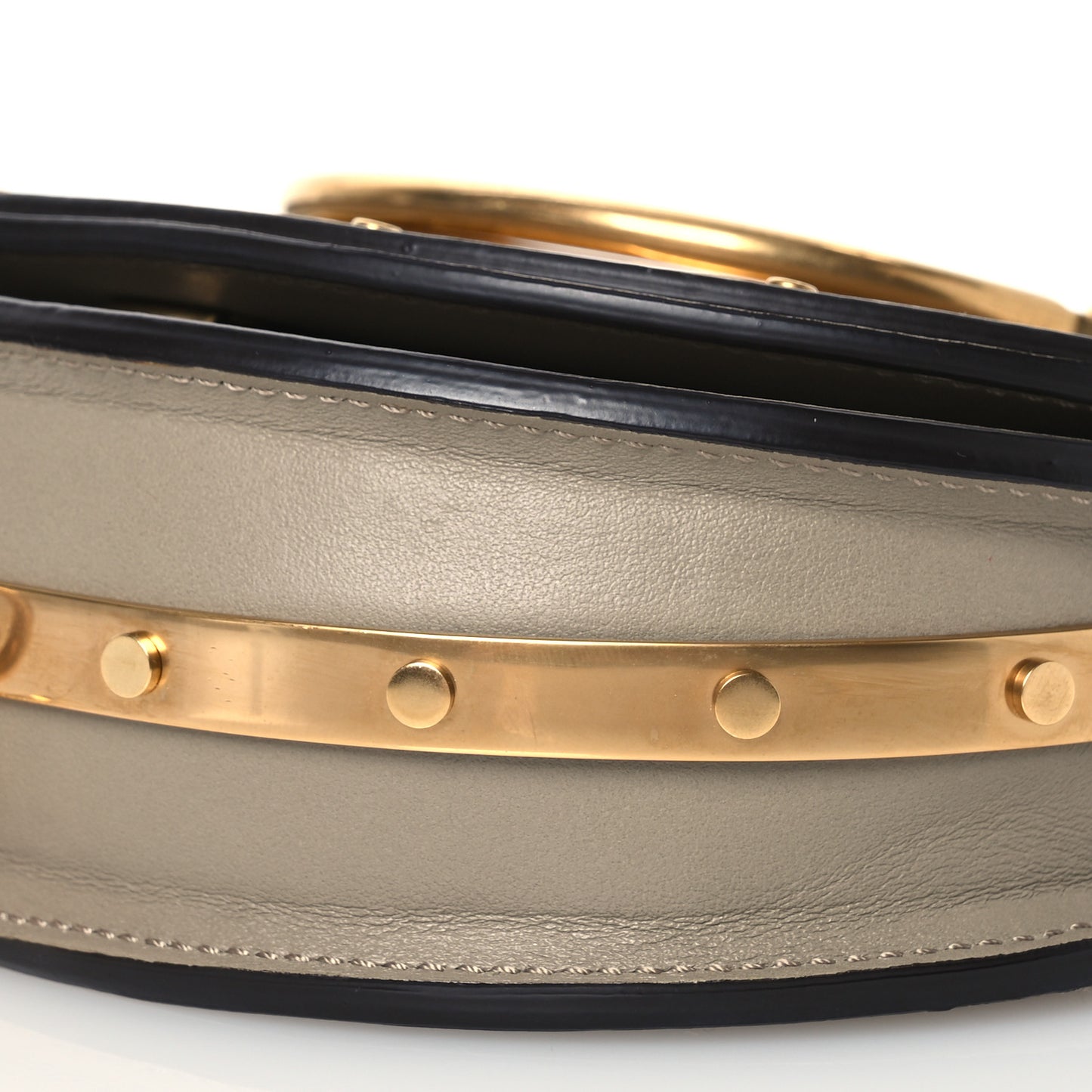 Calfskin Small Nile Bracelet Minaudiere Bag Motty Grey