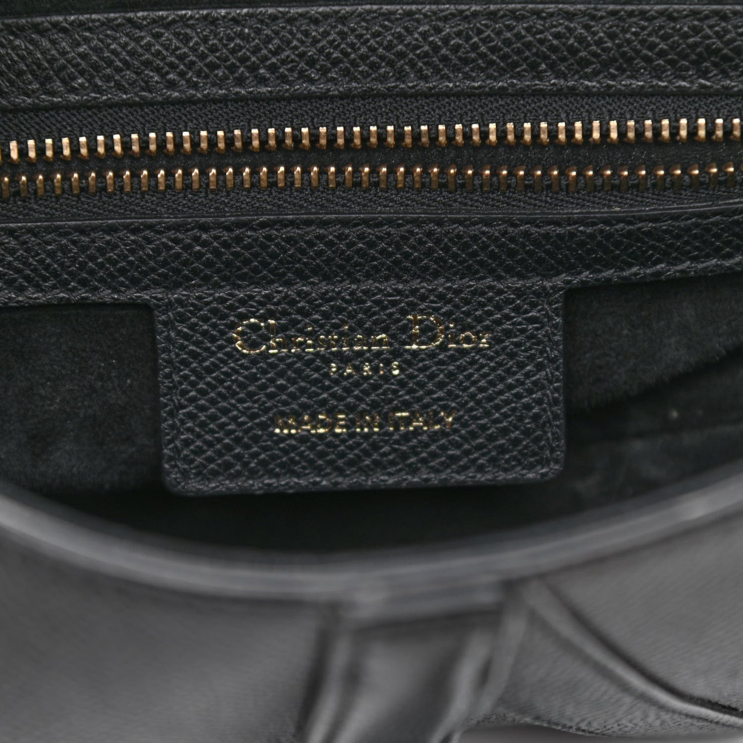Grained Calfskin Saddle Bag Black