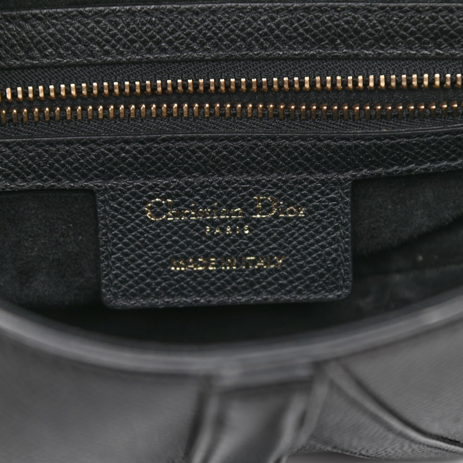 Christian Dior Grained Calfskin Saddle Bag Black 6 of 10