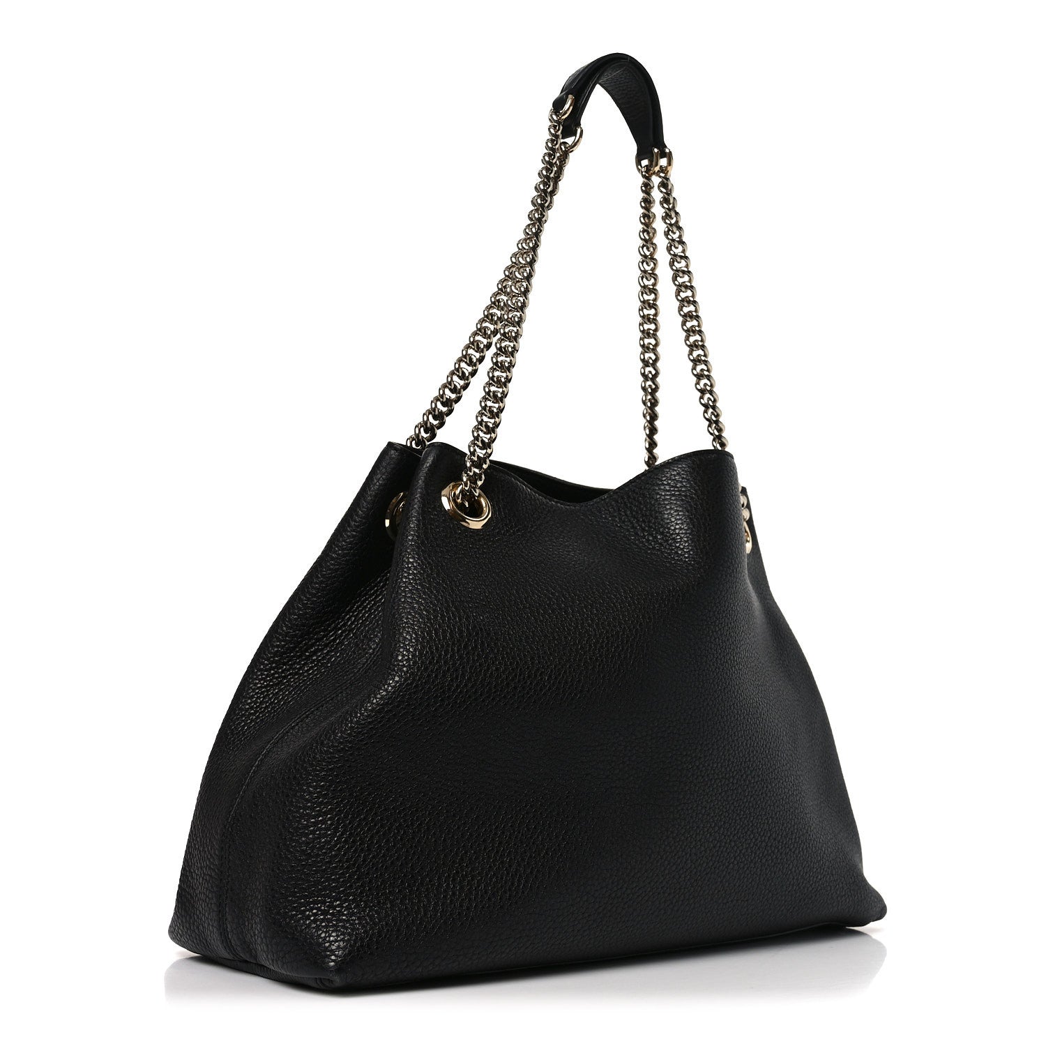 Gucci Pebbled Calfskin Medium Soho Chain Shoulder Bag Black 2 of 9