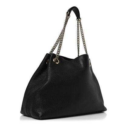 Gucci Pebbled Calfskin Medium Soho Chain Shoulder Bag Black 2 of 9