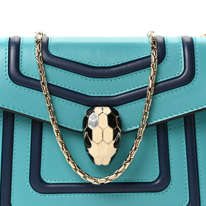 Bulgari Calfskin Serpenti Forever Snake Strap Crossbody Bag Aquarelle Turquoise 7 of 10