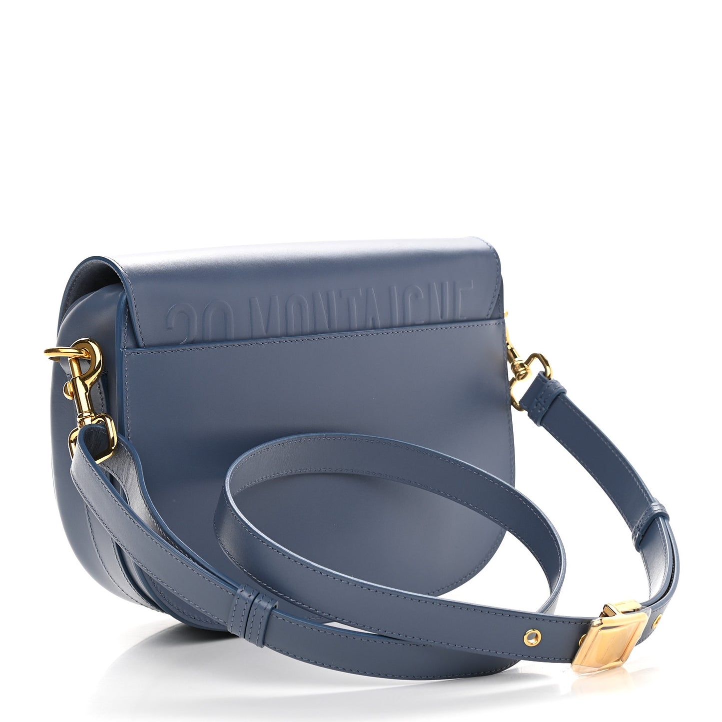 Box Calfskin Medium Bobby Flap Denim Blue