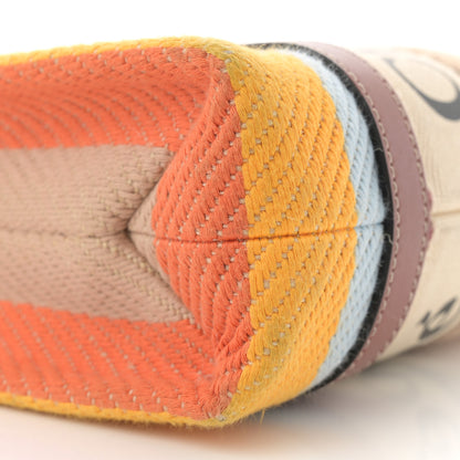 Chloe Cotton Calfskin Small Woody Striped Ribbon Tote Multicolor 9 of 13