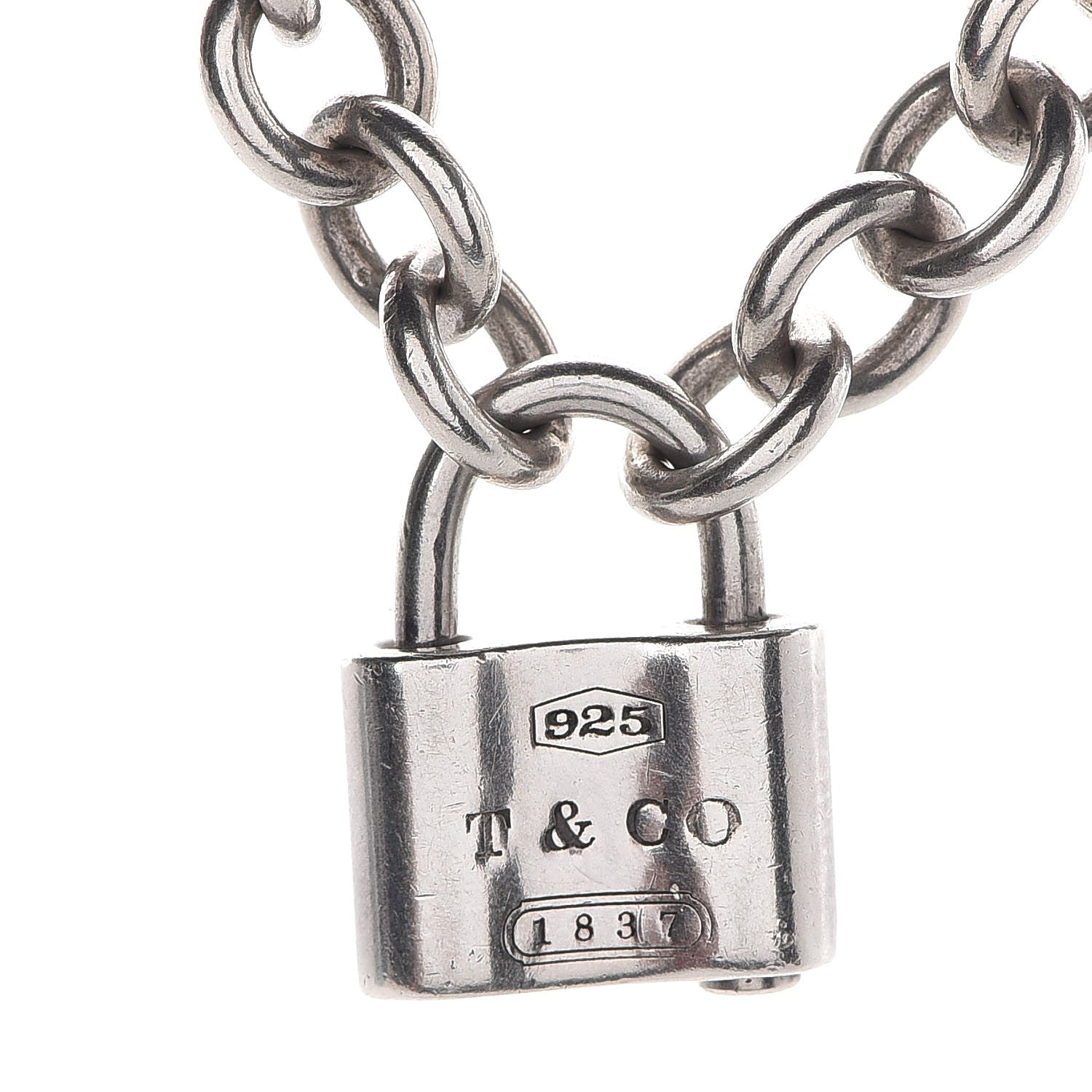 Tiffany Sterling Silver 1837 Lock Charm Necklace 4 of 5