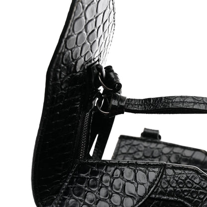 Balenciaga Calfskin Crocodile Embossed Neo Classic Black Hardware Medium City Black 14 of 18