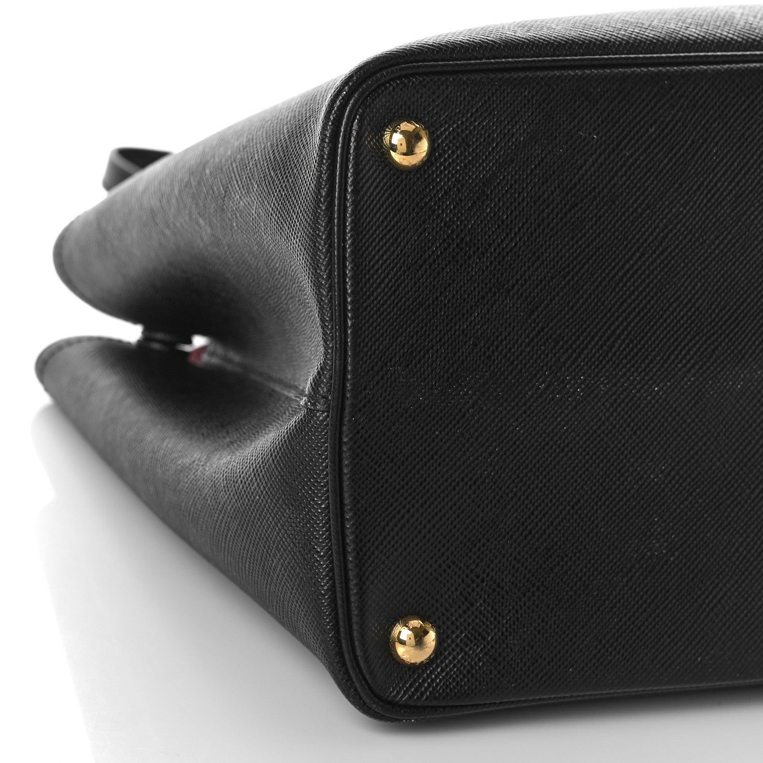 Prada Saffiano Cuir Large Double Bag Black Fuoco 7 of 10