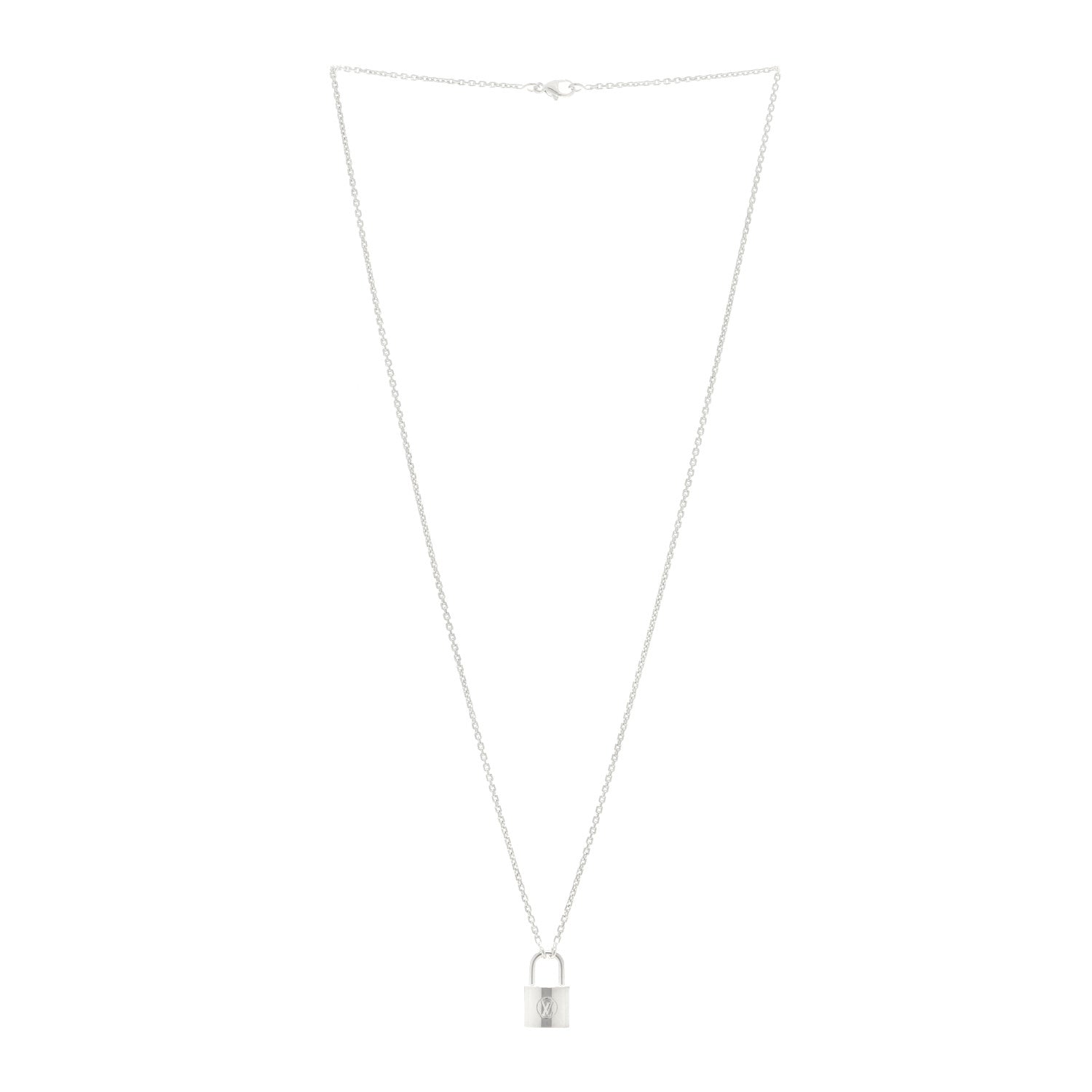 Louis Vuitton Sterling Silver Lockit Necklace 2 of 5