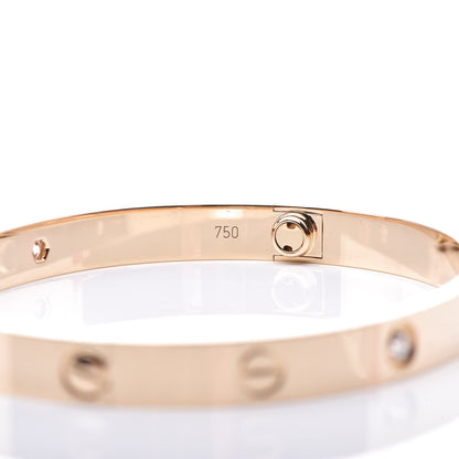 Cartier 18K Yellow Gold 4 Diamond LOVE Bracelet 18 5 of 7