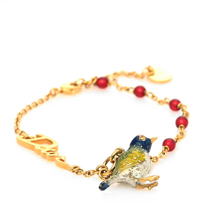 Christian Dior Beaded Bird Logo Bracelet Gold 1 of 5