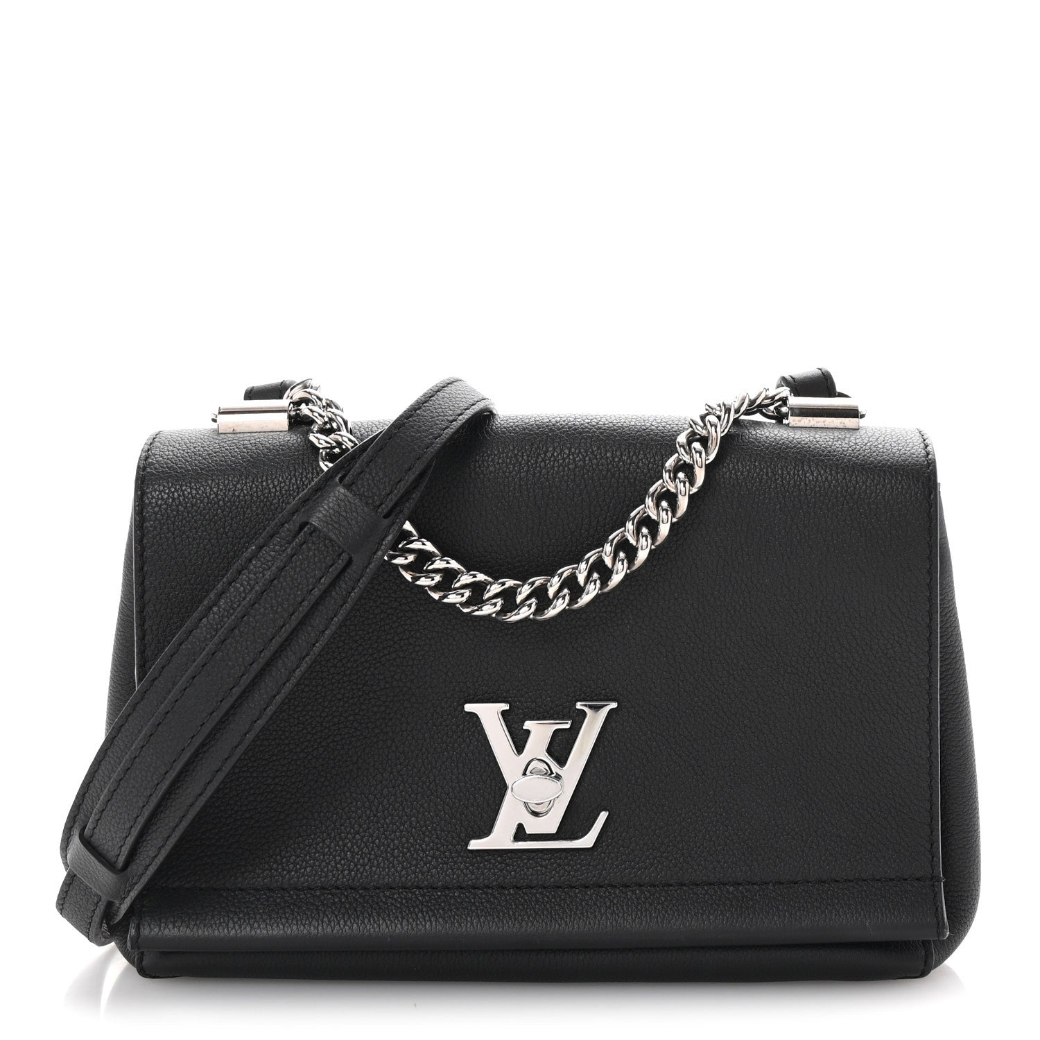 Louis Vuitton Calfskin Lockme II Chain Bag BB Black 1 of 9