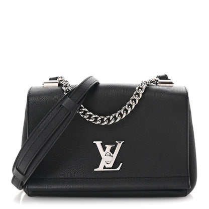 Louis Vuitton Calfskin Lockme II Chain Bag BB Black 1 of 9