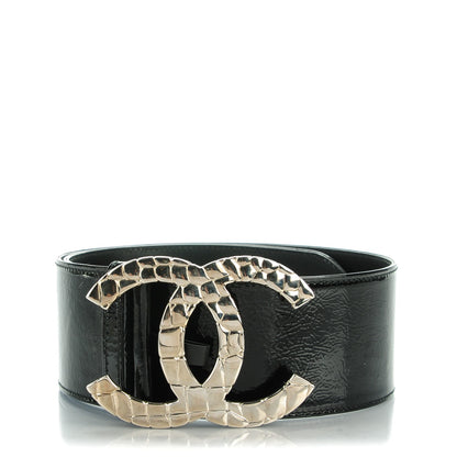 Chanel Patent CC Wide Belt 75 30 Black 1 of 5