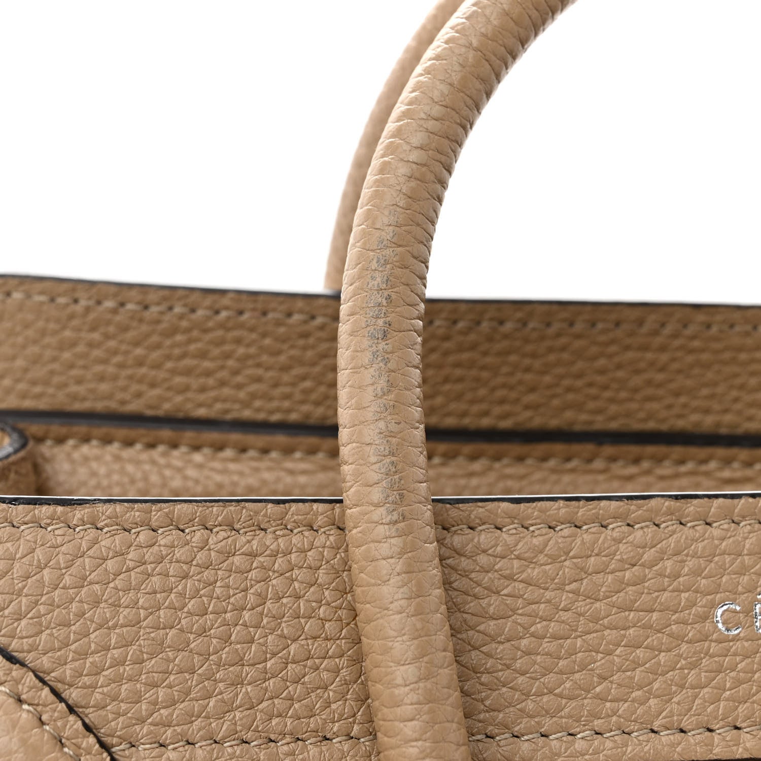 Celine Drummed Calfskin Nano Luggage Dune 10 of 10