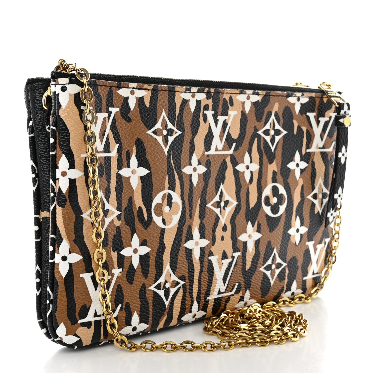 Louis Vuitton Monogram Giant Jungle Pochette Double Zip Black 3 of 12