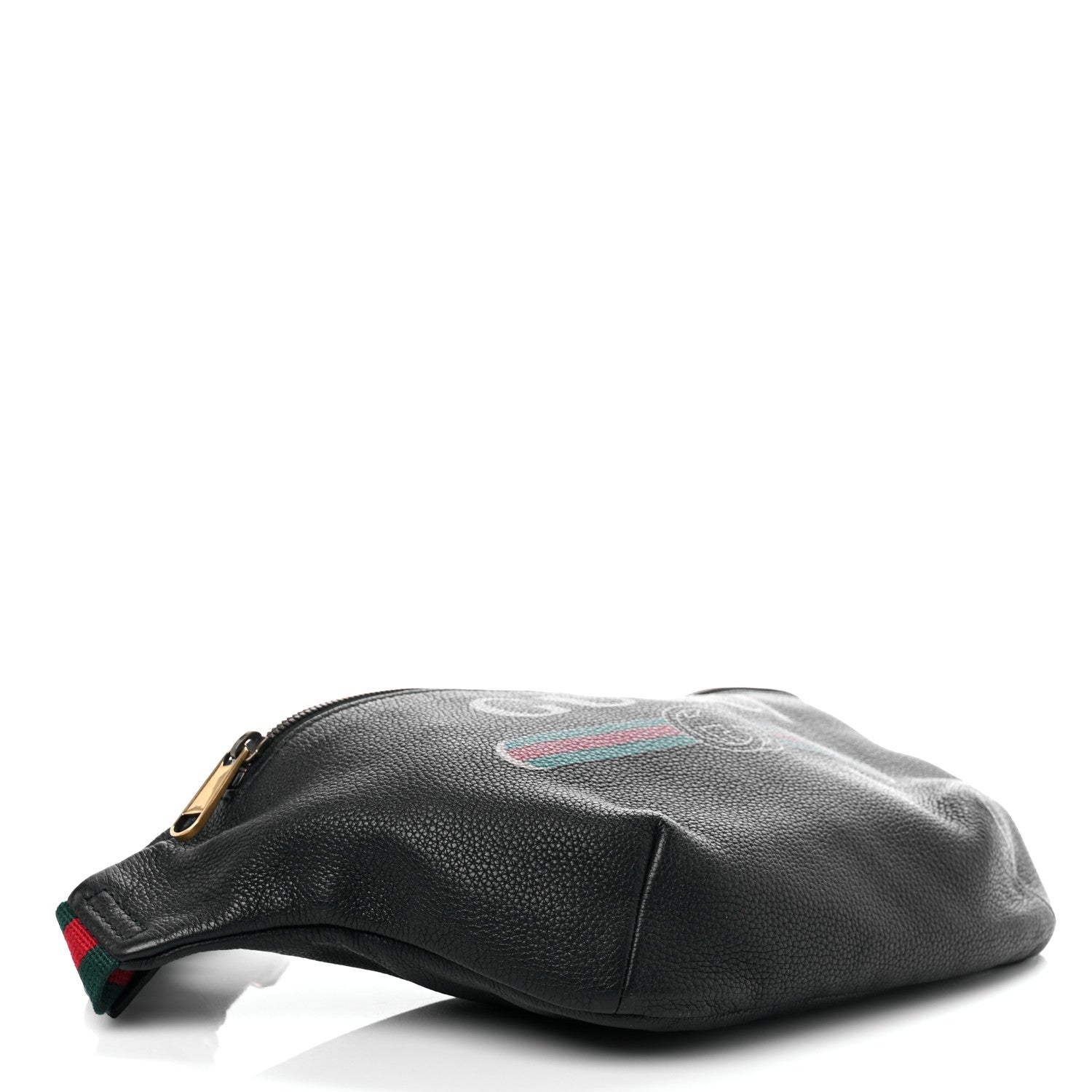 Gucci Grained Calfskin Logo Belt Bag Black 4 of 10