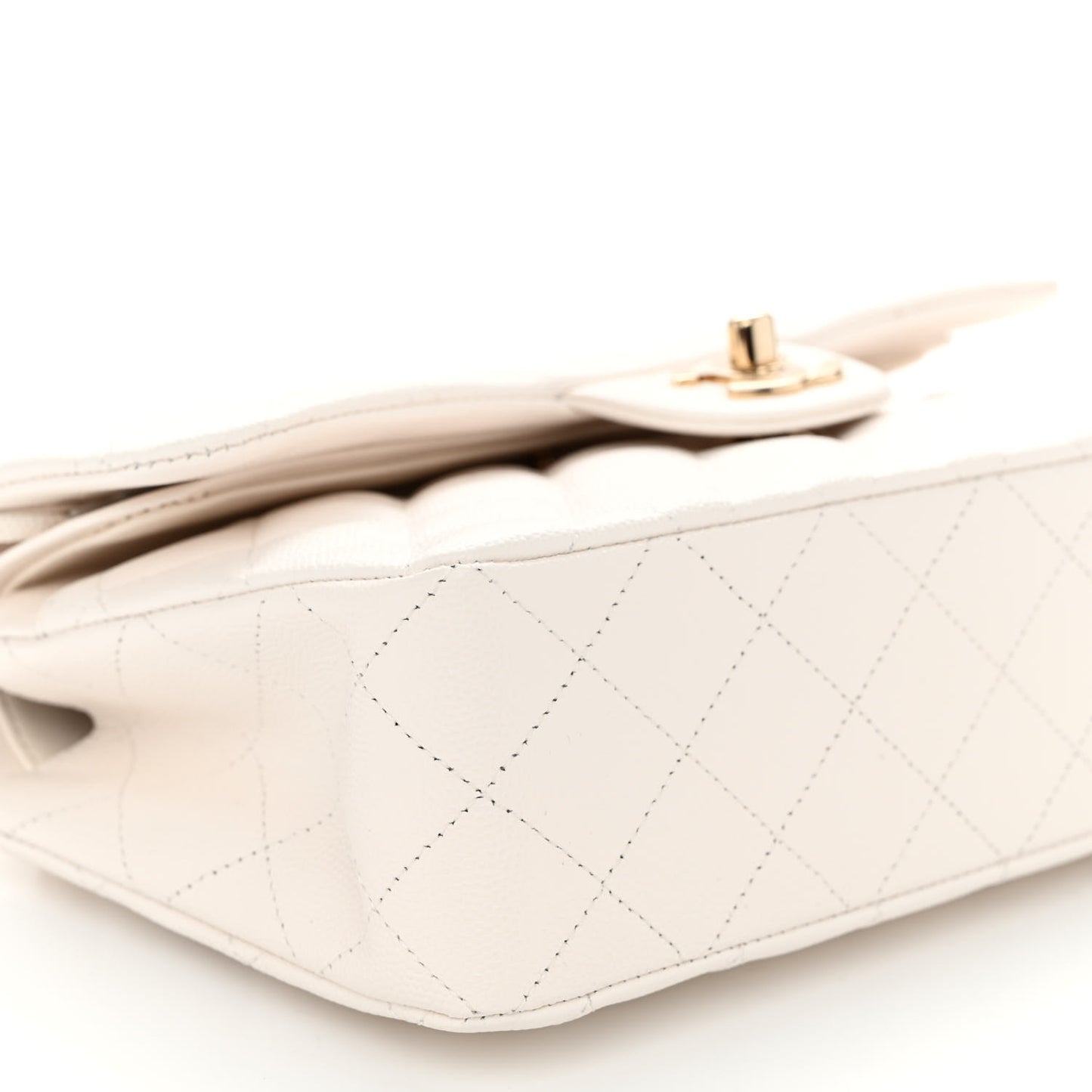 Caviar Quilted Small Double Flap White
