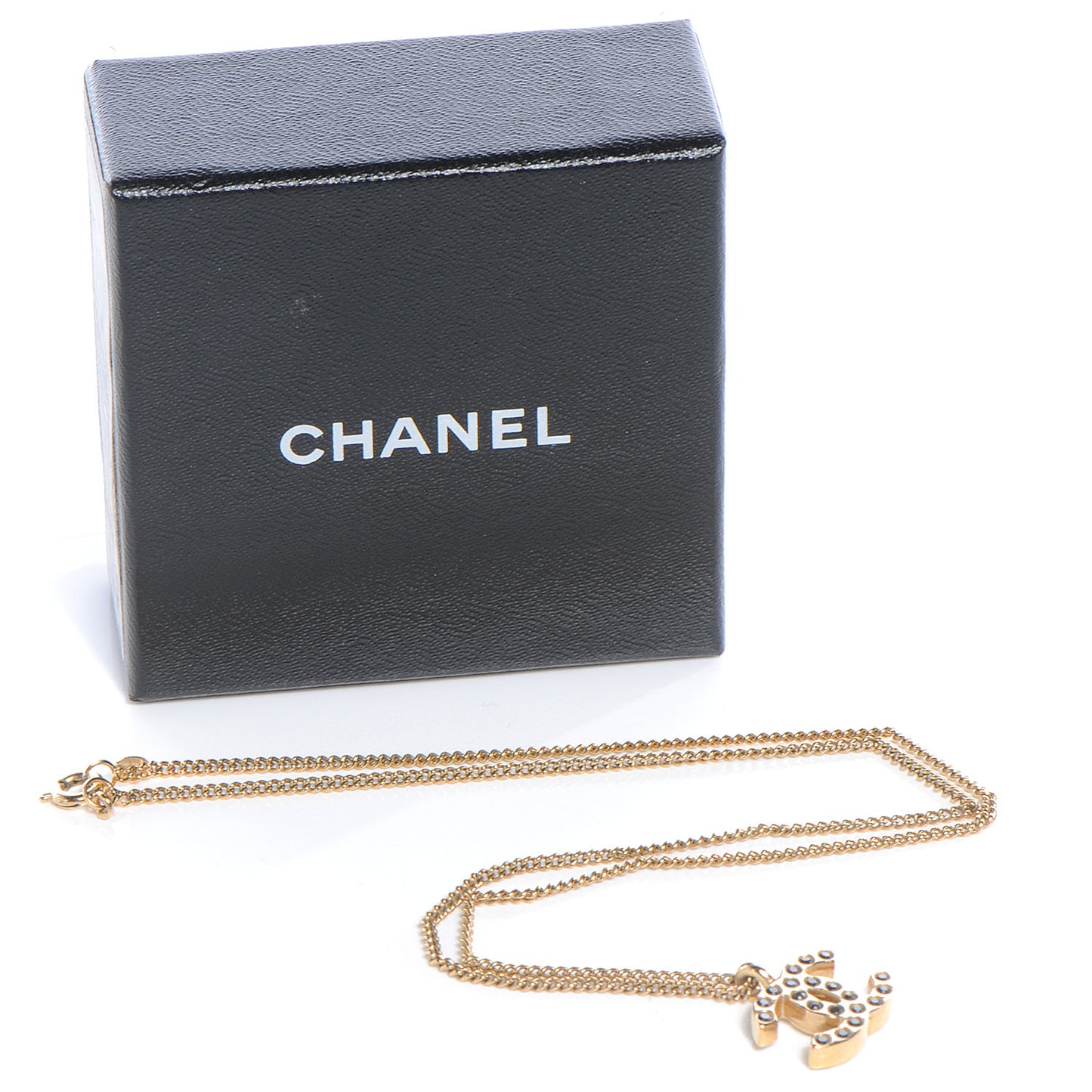 Crystal CC Necklace Gold Black
