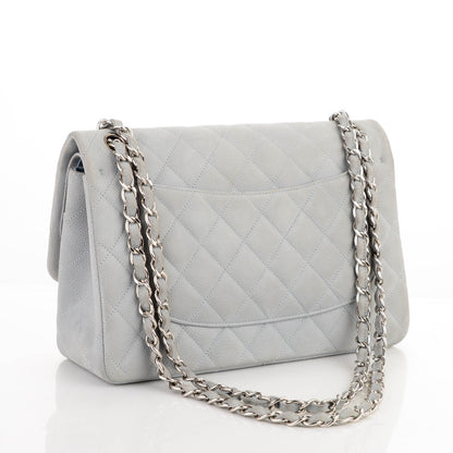 Chanel Iridescent Caviar Jumbo Double Flap Light Blue 3 of 13