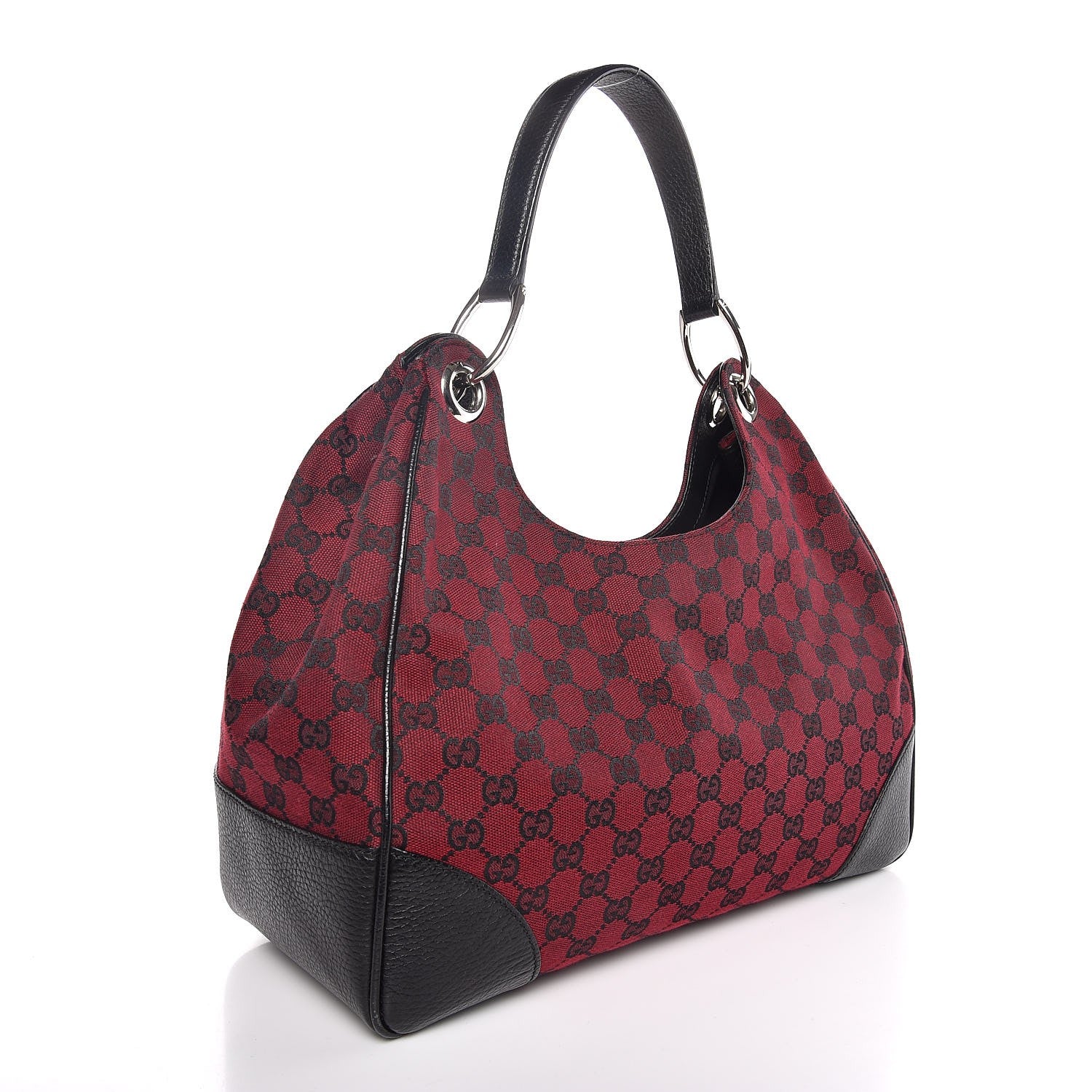 Gucci Denim Monogram Hobo Red 3 of 7